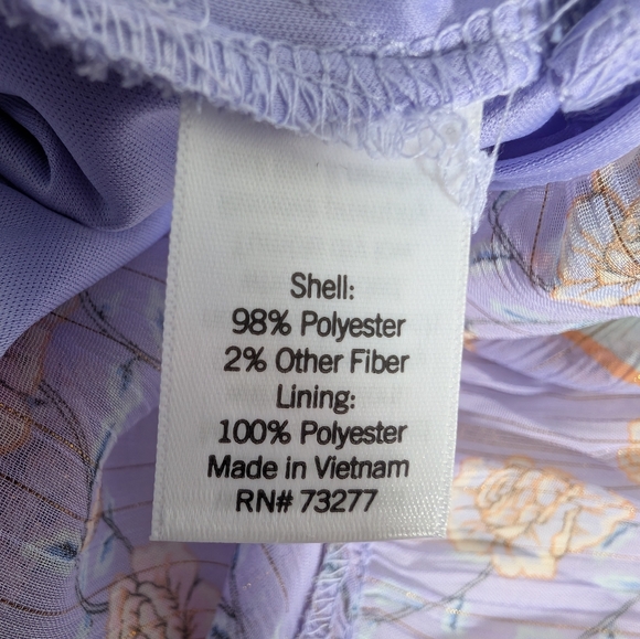 LC Lauren Conrad Lavender Floral Wrap Maxi Dress with Green Border Size XS - Picture 9 of 10